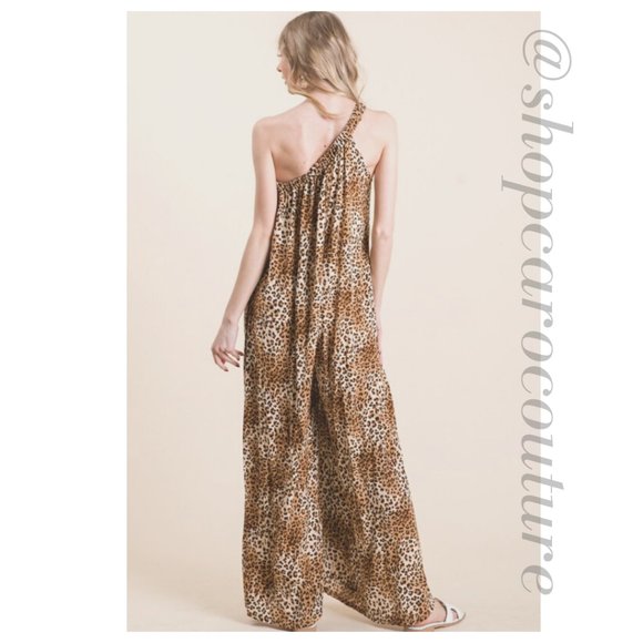 One-shoulder Cheetah Print Jumpsuit, NWT - size, Small medium large - Picture 3 of 6
